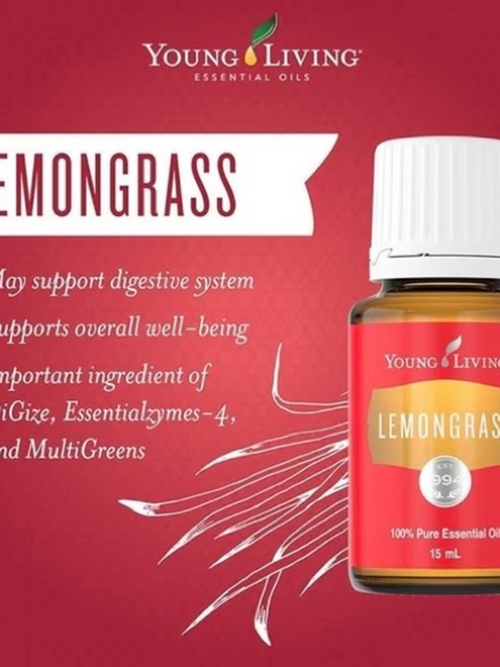 Young Living Lemongrass Essential Oil Bottle - Brand New Unopened 15ml bottle - Picture 4 of 8